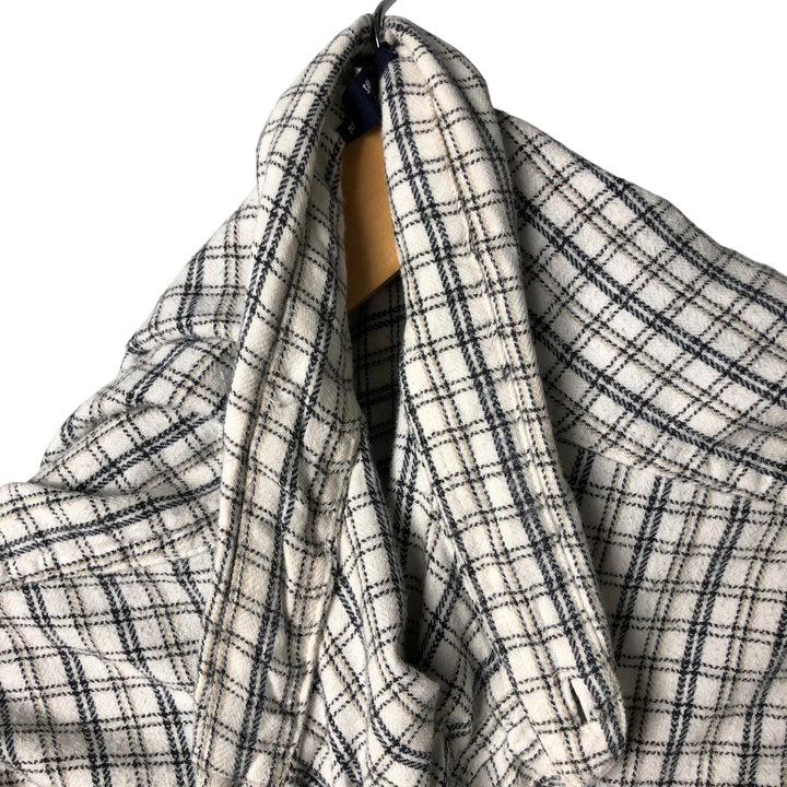 Ralph Lauren CHAPS long-sleeved button-down light flannel check shirt, men's size L cotton black type Vintage Second Hand