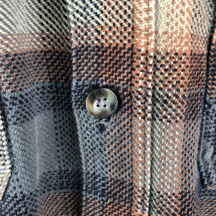 OUTDOOR LIFE Long Sleeve Heavy Flannel Check Shirt Men's Size L cotton Beige type Vintage Second Hand