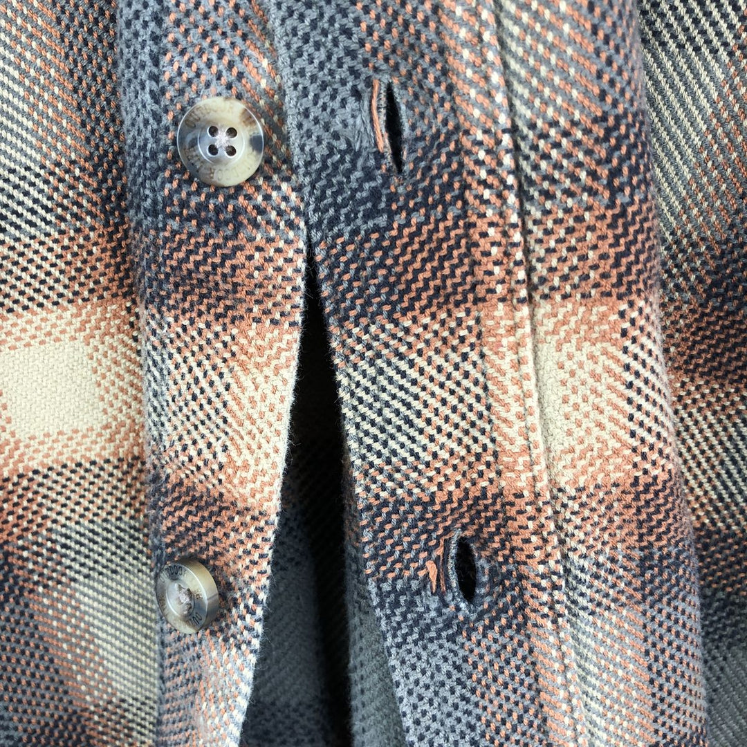 OUTDOOR LIFE Long Sleeve Heavy Flannel Check Shirt Men's Size L cotton Beige type Vintage Second Hand