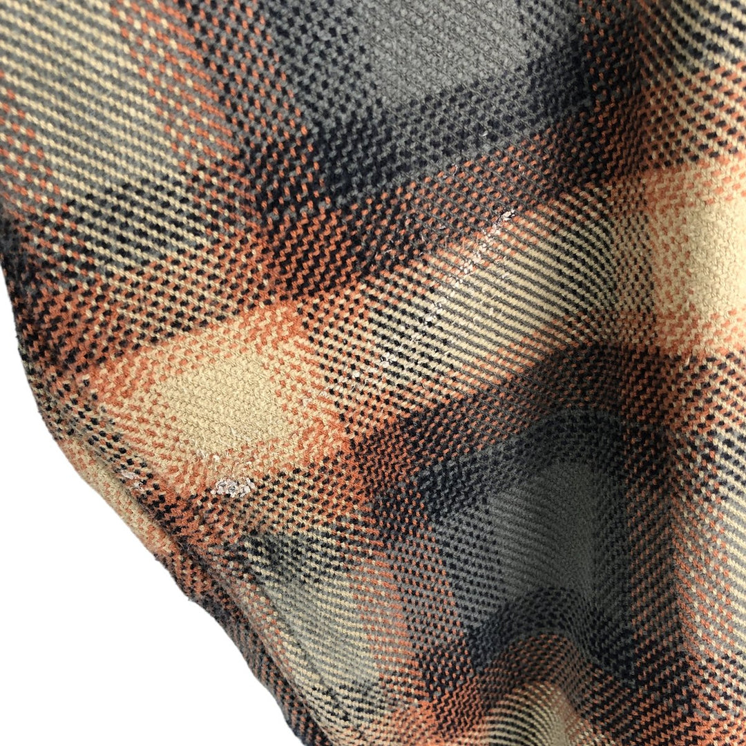 OUTDOOR LIFE Long Sleeve Heavy Flannel Check Shirt Men's Size L cotton Beige type Vintage Second Hand