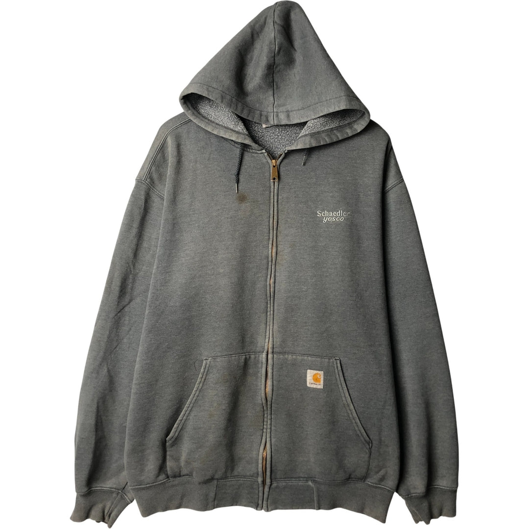 Carhartt Sweat Full Zip Hoodie Men's XL cotton Charcoal Vintage Second Hand