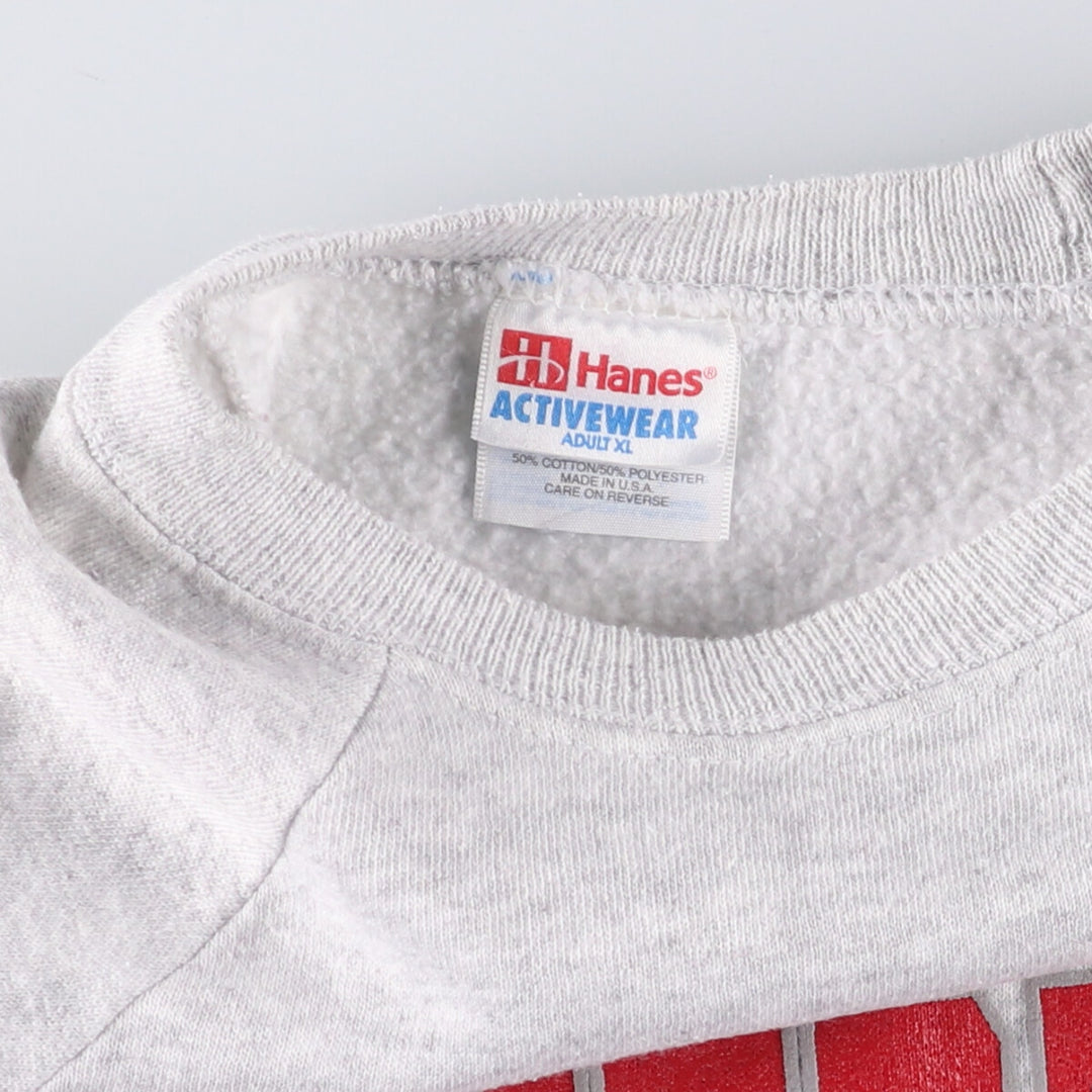 Vintage 90'S Hanes ACTIVEWEAR college sweatshirt, made in the USA, men's size XL cotton white type Vintage Second Hand