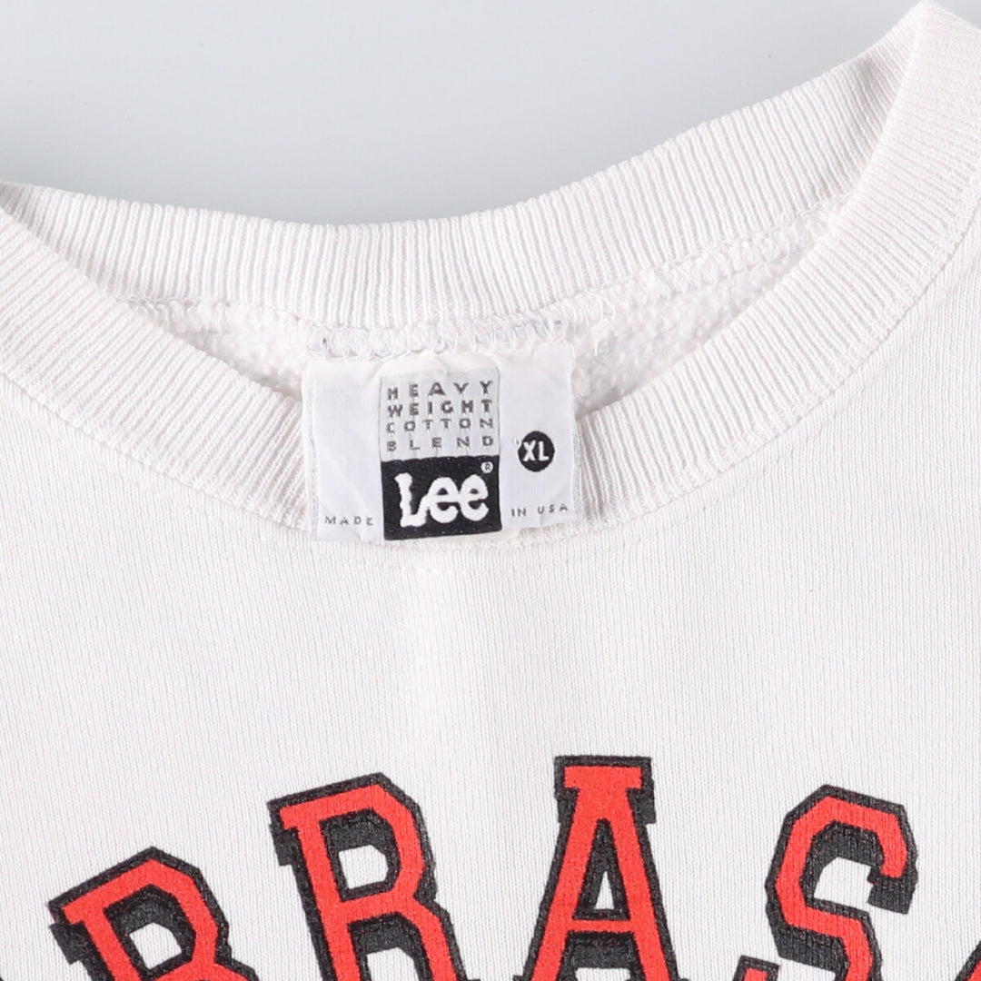 Vintage 90'S Lee College Character Sweatshirt, Made in USA, Men's Size XL cotton white type Vintage Second Hand