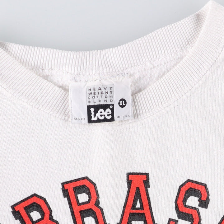 Vintage 90'S Lee College Character Sweatshirt, Made in USA, Men's Size XL cotton white type Vintage Second Hand