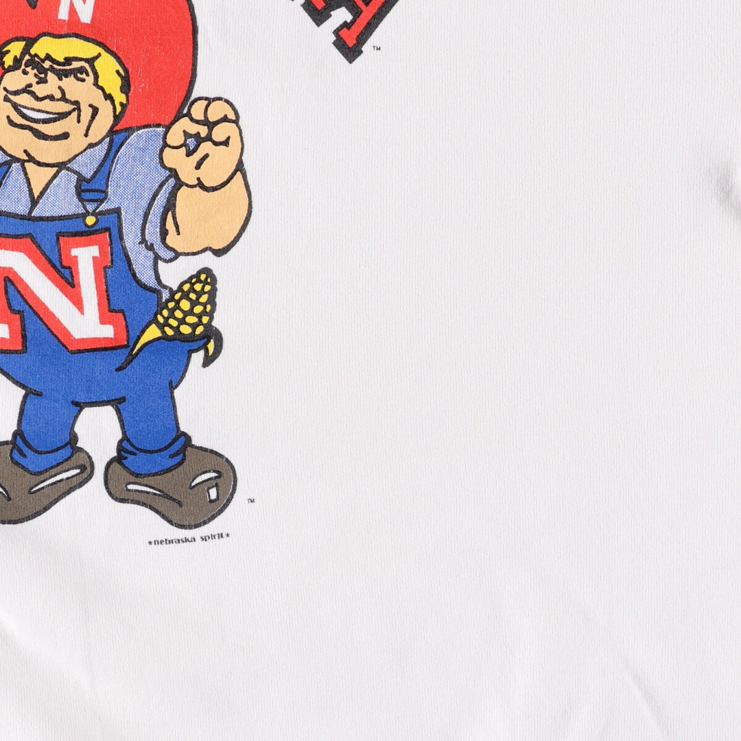 Vintage 90'S Lee College Character Sweatshirt, Made in USA, Men's Size XL cotton white type Vintage Second Hand
