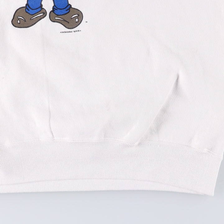 Vintage 90'S Lee College Character Sweatshirt, Made in USA, Men's Size XL cotton white type Vintage Second Hand