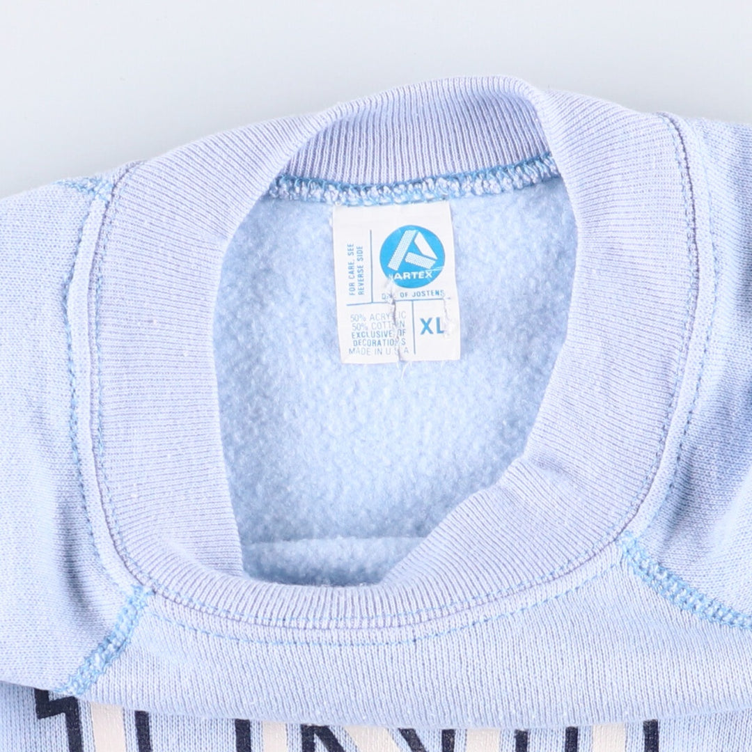 Vintage 1980'S ARTEX college sweatshirt, made in the USA, men's size XL cotton Blue type light blue Vintage Second Hand