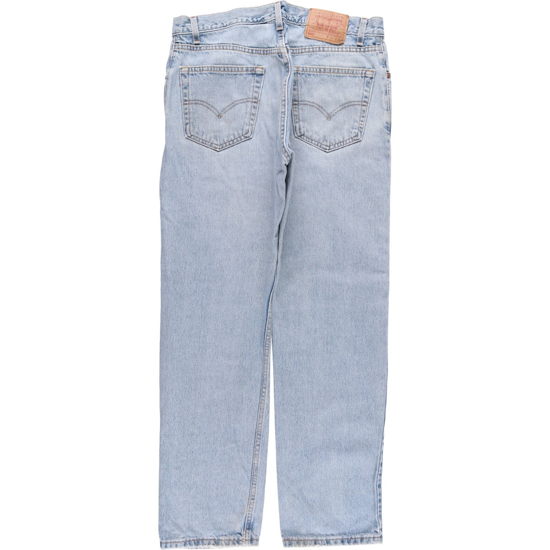 00'S Levi's 505 REGULAR FIT STRAIGHT LEG tapered denim pants made in USA, men's size w34 cotton Blue type light blue Vintage Second Hand