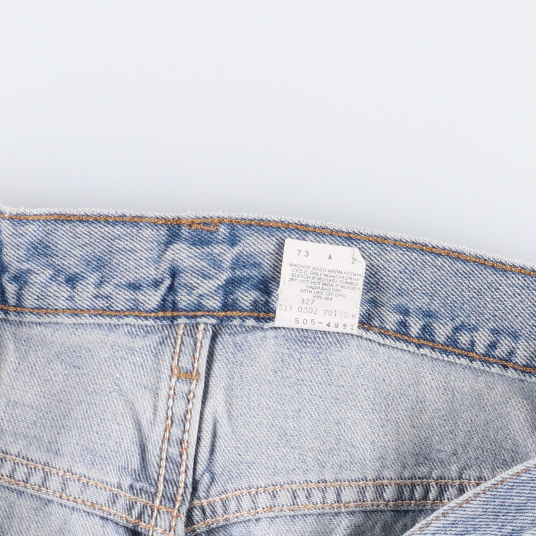 00'S Levi's 505 REGULAR FIT STRAIGHT LEG tapered denim pants made in USA, men's size w34 cotton Blue type light blue Vintage Second Hand