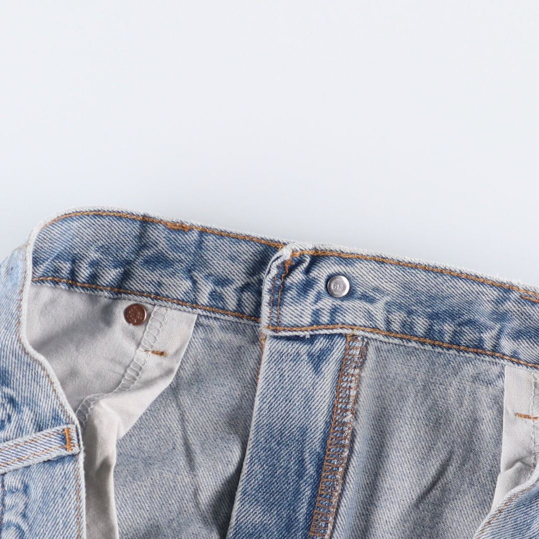 00'S Levi's 505 REGULAR FIT STRAIGHT LEG tapered denim pants made in USA, men's size w34 cotton Blue type light blue Vintage Second Hand