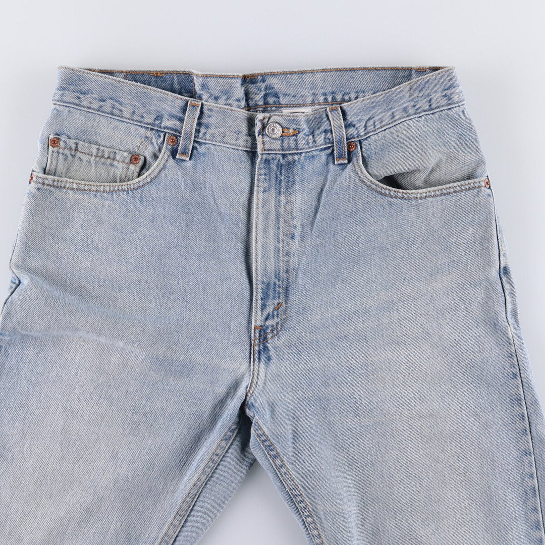 00'S Levi's 505 REGULAR FIT STRAIGHT LEG tapered denim pants made in USA, men's size w34 cotton Blue type light blue Vintage Second Hand