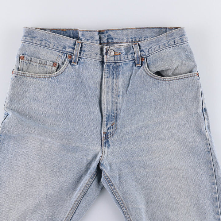 00'S Levi's 505 REGULAR FIT STRAIGHT LEG tapered denim pants made in USA, men's size w34 cotton Blue type light blue Vintage Second Hand