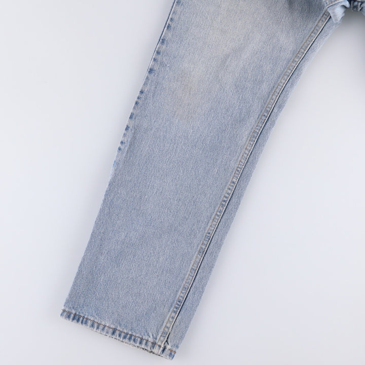 00'S Levi's 505 REGULAR FIT STRAIGHT LEG tapered denim pants made in USA, men's size w34 cotton Blue type light blue Vintage Second Hand