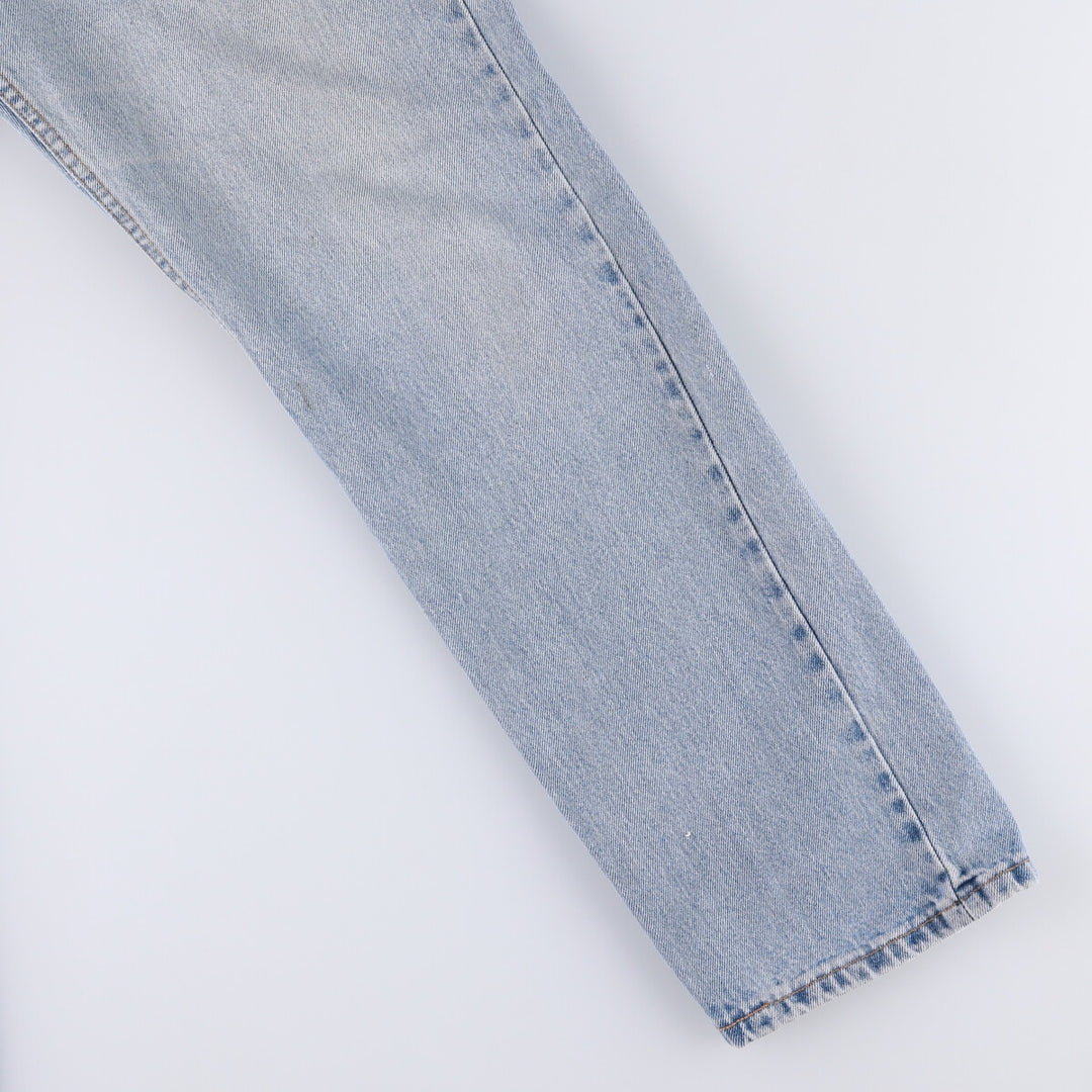 00'S Levi's 505 REGULAR FIT STRAIGHT LEG tapered denim pants made in USA, men's size w34 cotton Blue type light blue Vintage Second Hand