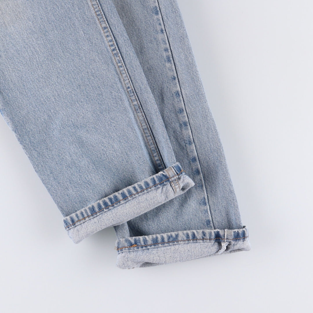 00'S Levi's 505 REGULAR FIT STRAIGHT LEG tapered denim pants made in USA, men's size w34 cotton Blue type light blue Vintage Second Hand