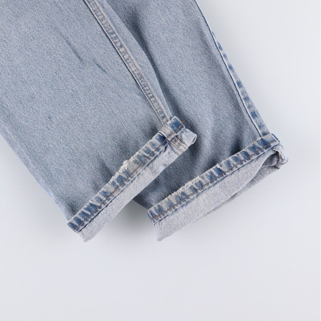 00'S Levi's 505 REGULAR FIT STRAIGHT LEG tapered denim pants made in USA, men's size w34 cotton Blue type light blue Vintage Second Hand