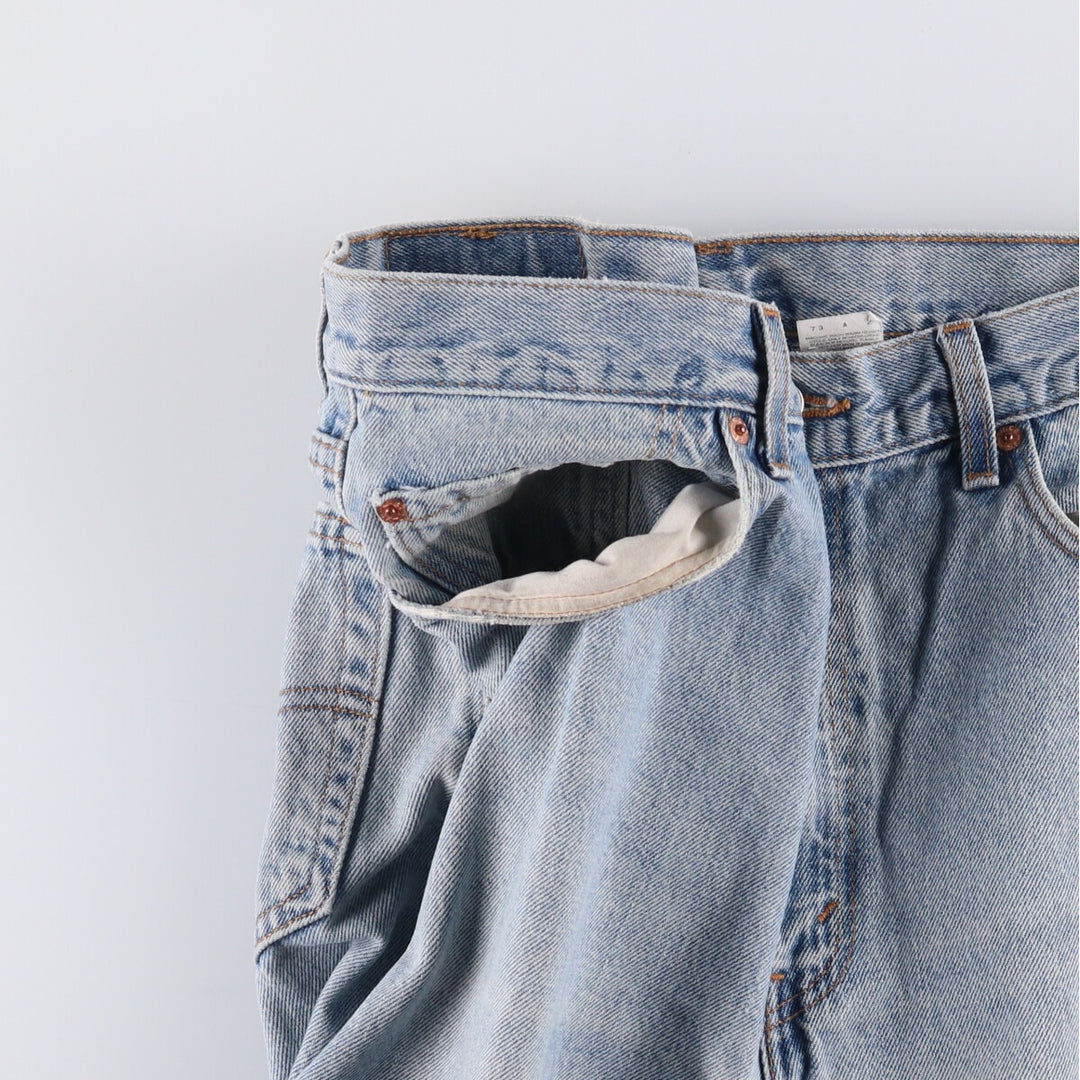 00'S Levi's 505 REGULAR FIT STRAIGHT LEG tapered denim pants made in USA, men's size w34 cotton Blue type light blue Vintage Second Hand