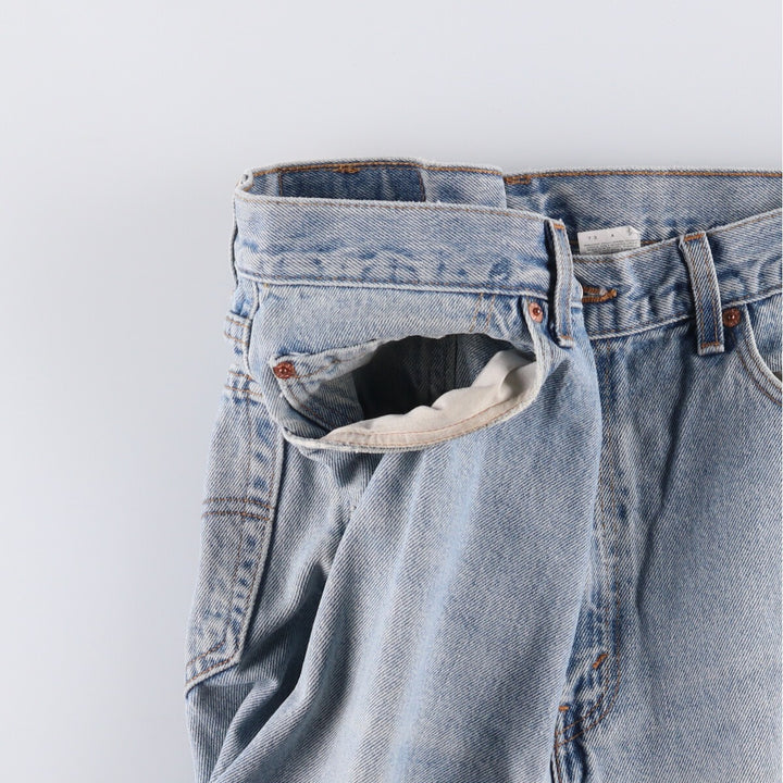00'S Levi's 505 REGULAR FIT STRAIGHT LEG tapered denim pants made in USA, men's size w34 cotton Blue type light blue Vintage Second Hand