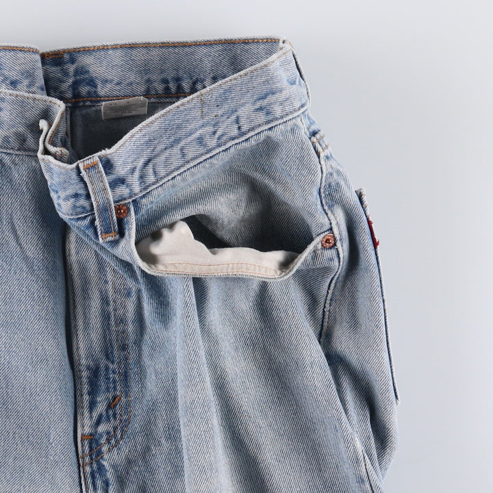 00'S Levi's 505 REGULAR FIT STRAIGHT LEG tapered denim pants made in USA, men's size w34 cotton Blue type light blue Vintage Second Hand