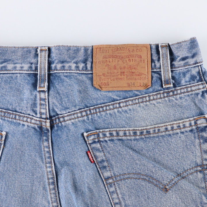 00'S Levi's 505 REGULAR FIT STRAIGHT LEG tapered denim pants for men, size w34 cotton blue type Vintage Second Hand
