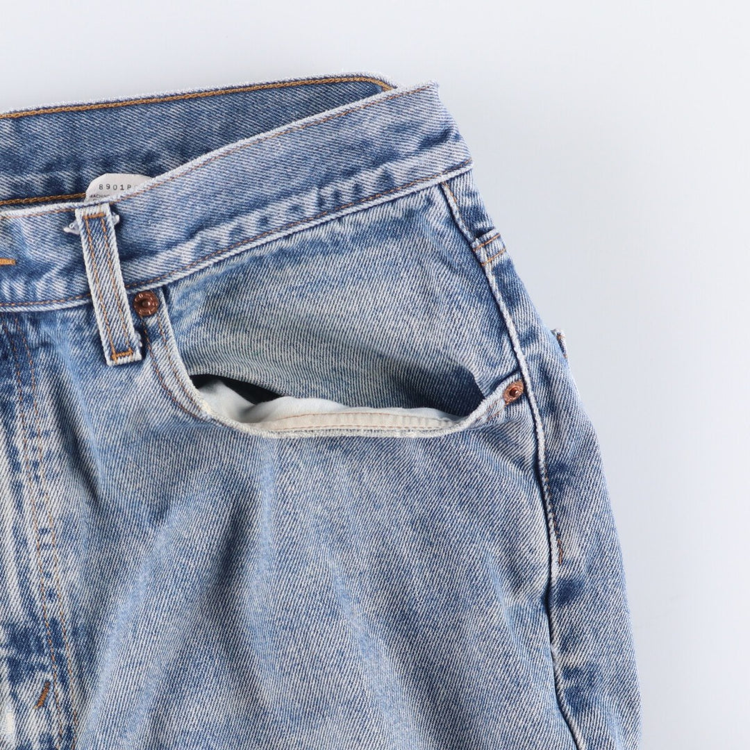 00'S Levi's 505 REGULAR FIT STRAIGHT LEG tapered denim pants for men, size w34 cotton blue type Vintage Second Hand