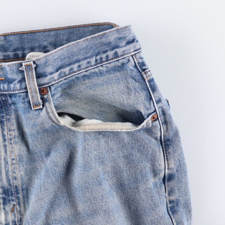 00'S Levi's 505 REGULAR FIT STRAIGHT LEG tapered denim pants for men, size w34 cotton blue type Vintage Second Hand