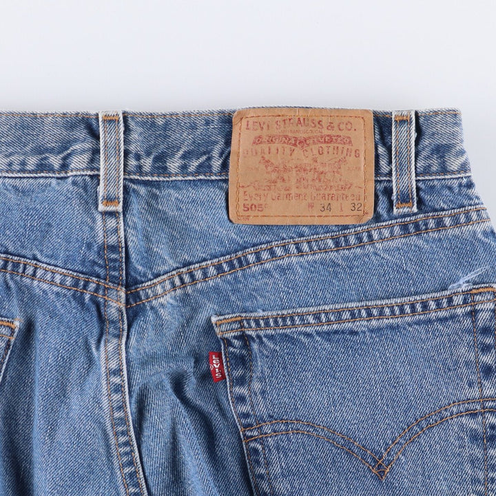 00'S Levi's 505 REGULAR FIT STRAIGHT LEG tapered denim pants for men, size w33 cotton blue type Vintage Second Hand