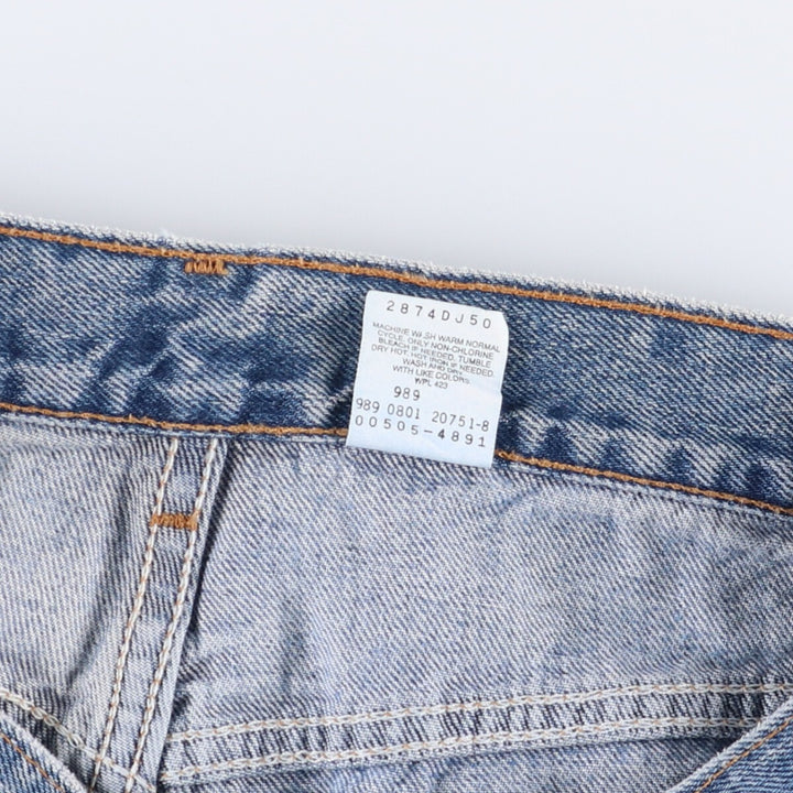 00'S Levi's 505 REGULAR FIT STRAIGHT LEG tapered denim pants for men, size w33 cotton blue type Vintage Second Hand