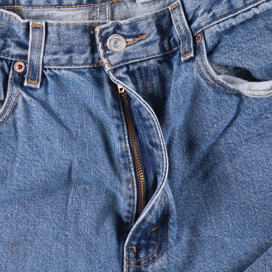 00'S Levi's 505 REGULAR FIT STRAIGHT LEG tapered denim pants for men, size w33 cotton blue type Vintage Second Hand