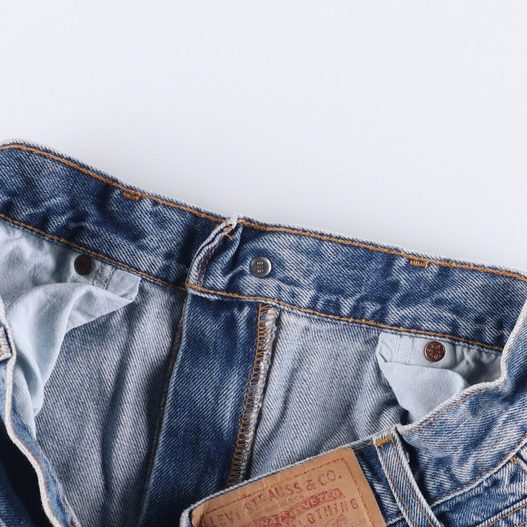 00'S Levi's 505 REGULAR FIT STRAIGHT LEG tapered denim pants for men, size w33 cotton blue type Vintage Second Hand