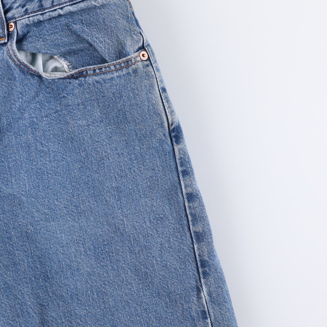 00'S Levi's 505 REGULAR FIT STRAIGHT LEG tapered denim pants for men, size w33 cotton blue type Vintage Second Hand