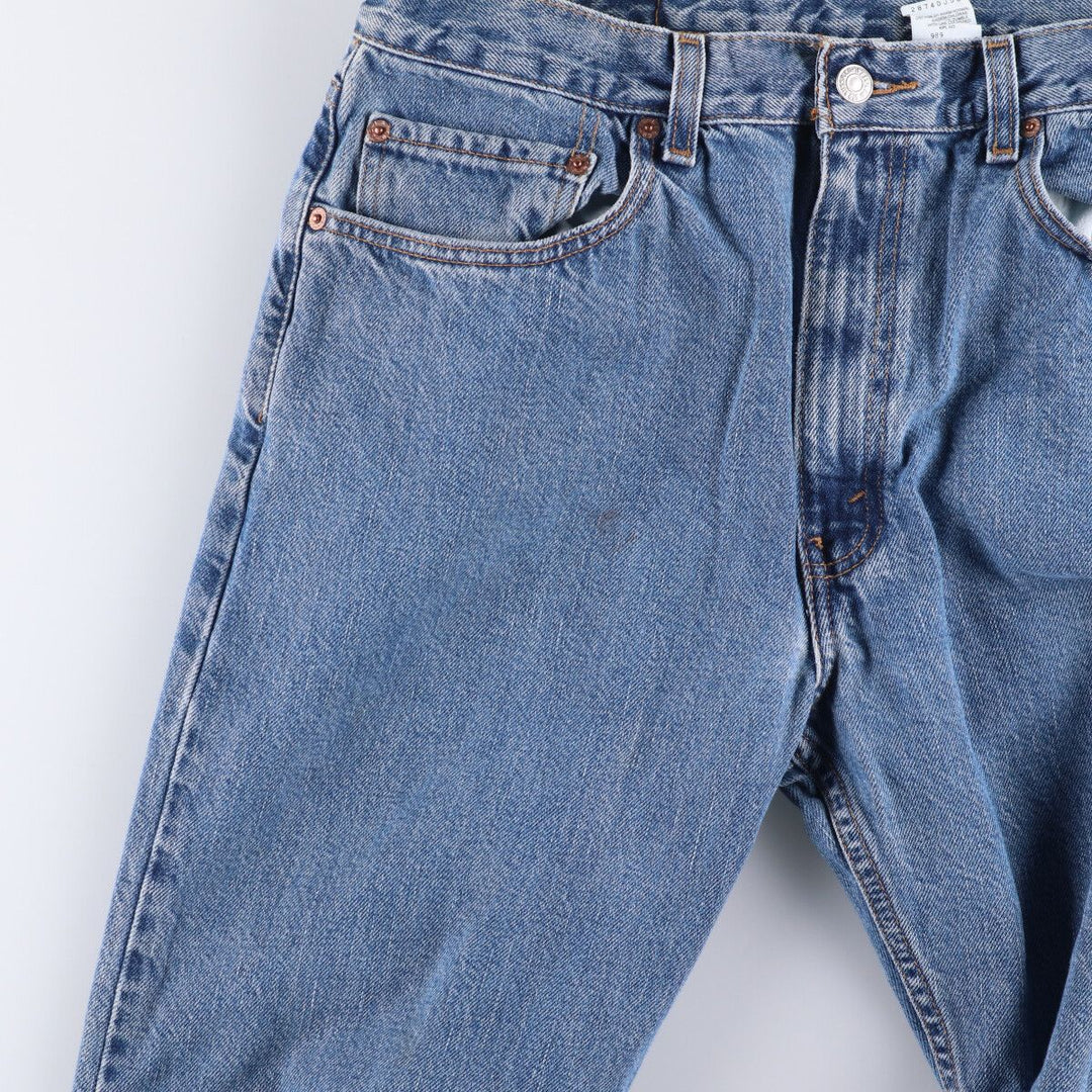 00'S Levi's 505 REGULAR FIT STRAIGHT LEG tapered denim pants for men, size w33 cotton blue type Vintage Second Hand