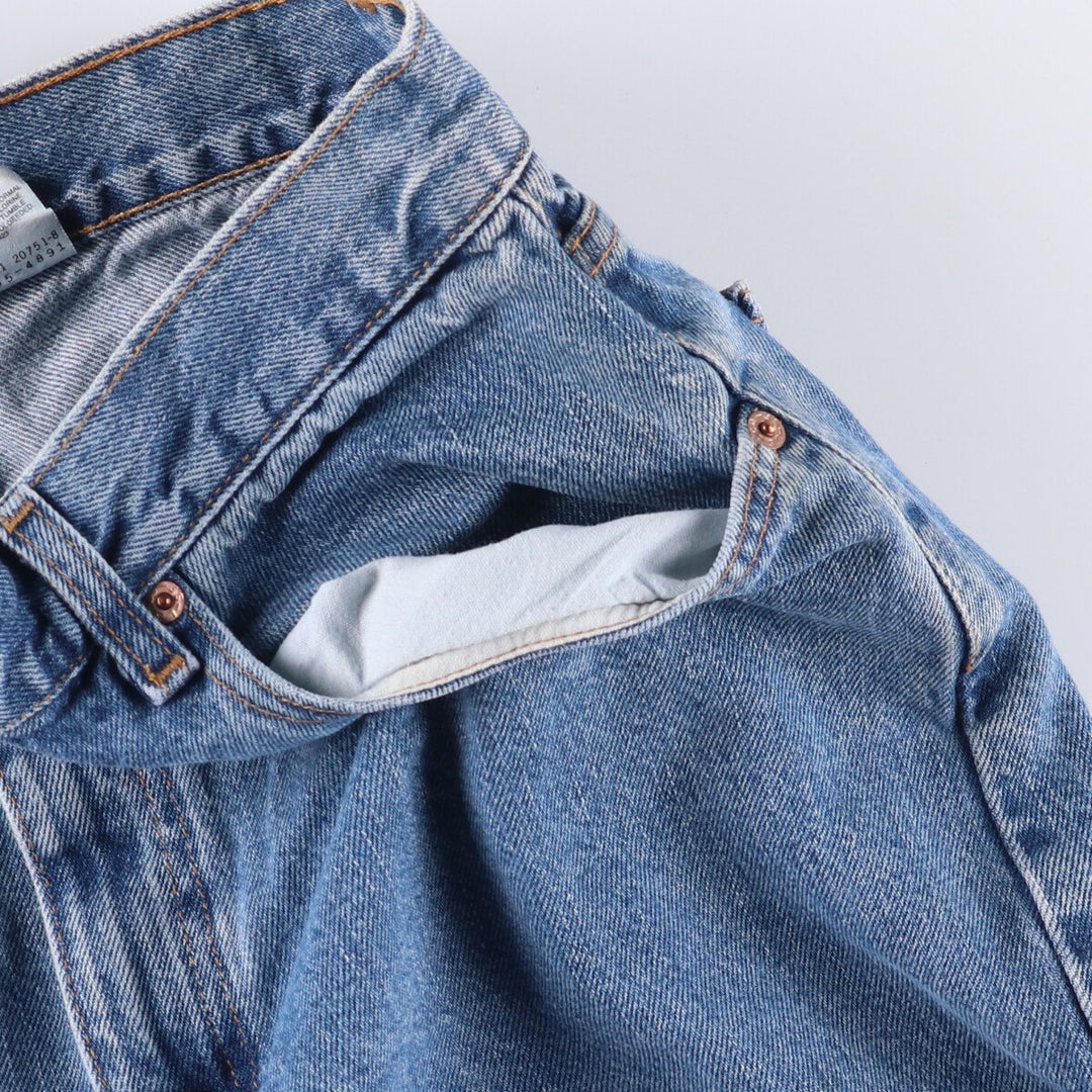00'S Levi's 505 REGULAR FIT STRAIGHT LEG tapered denim pants for men, size w33 cotton blue type Vintage Second Hand