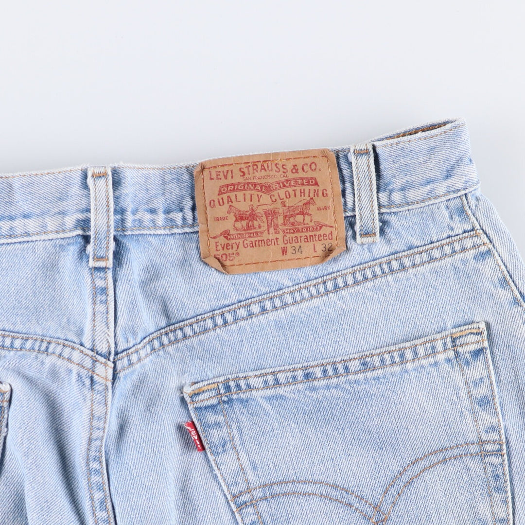 00'S Levi's 505 REGULAR FIT STRAIGHT LEG tapered denim pants for men, size w33 cotton Blue type light blue Vintage Second Hand