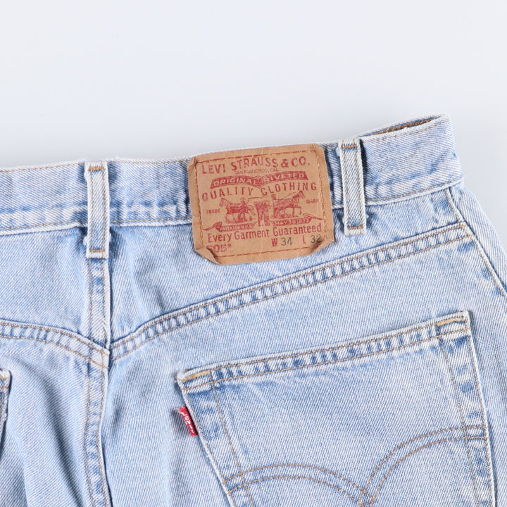 00'S Levi's 505 REGULAR FIT STRAIGHT LEG tapered denim pants for men, size w33 cotton Blue type light blue Vintage Second Hand