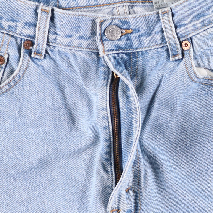 00'S Levi's 505 REGULAR FIT STRAIGHT LEG tapered denim pants for men, size w33 cotton Blue type light blue Vintage Second Hand