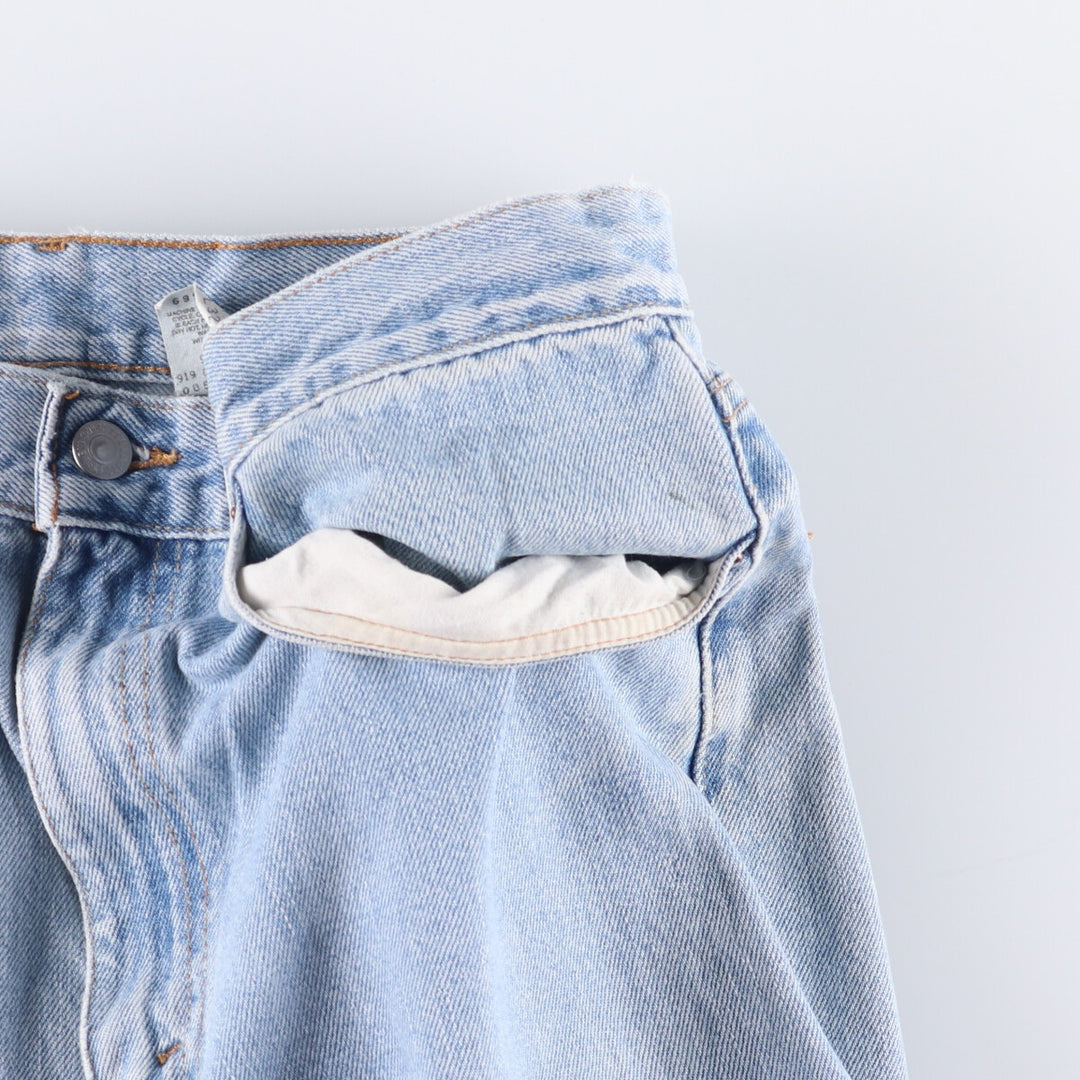00'S Levi's 505 REGULAR FIT STRAIGHT LEG tapered denim pants for men, size w33 cotton Blue type light blue Vintage Second Hand