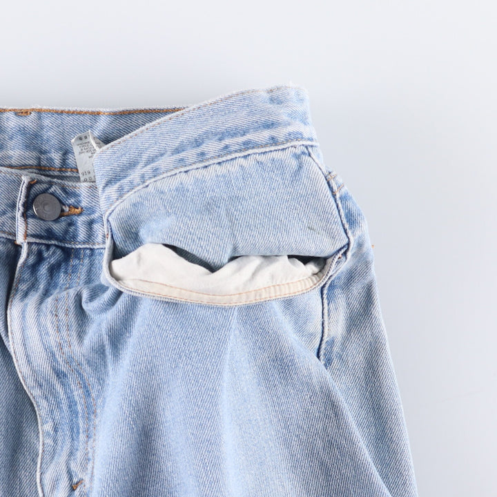 00'S Levi's 505 REGULAR FIT STRAIGHT LEG tapered denim pants for men, size w33 cotton Blue type light blue Vintage Second Hand