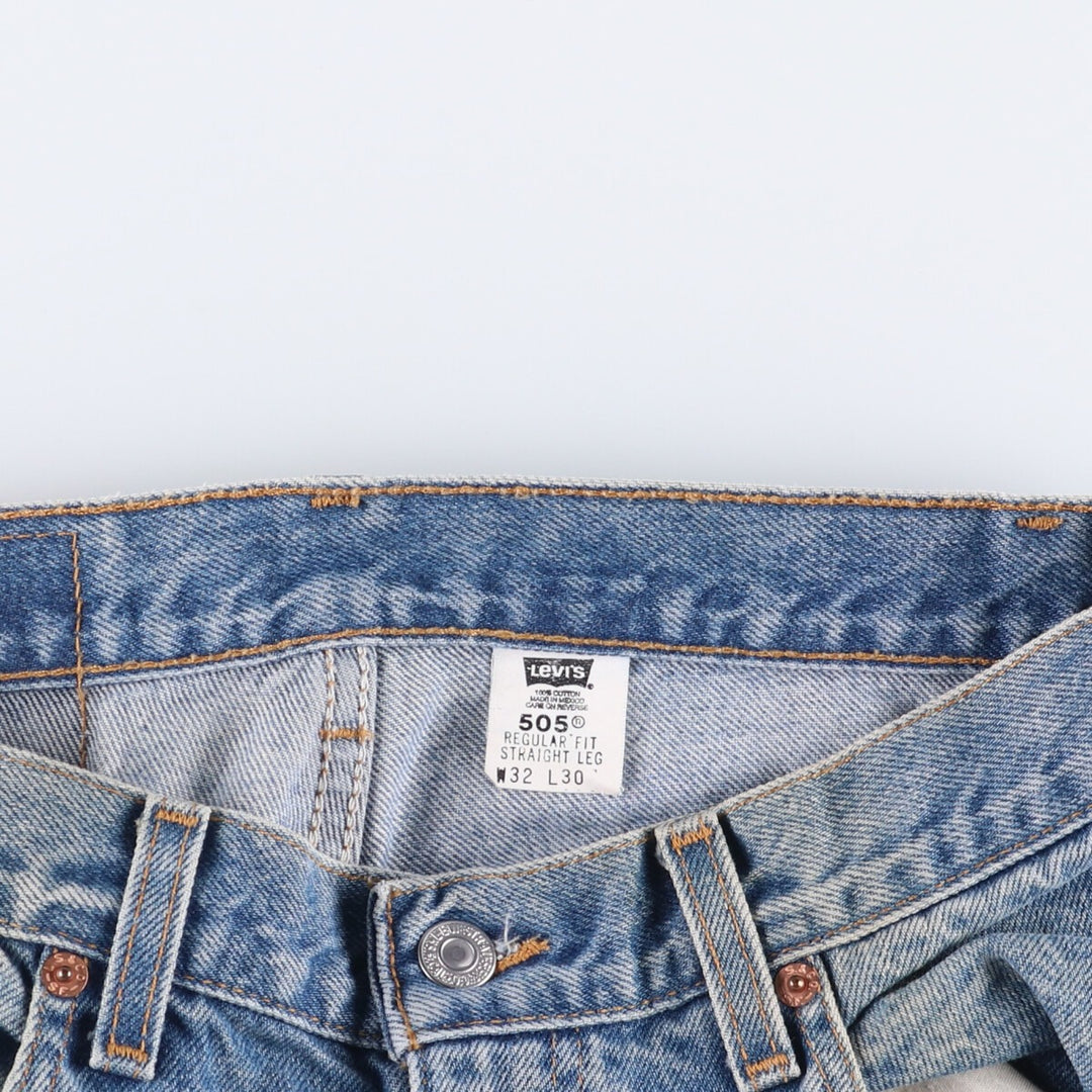 00'S Levi's 505 REGULAR FIT STRAIGHT LEG tapered denim pants for men, size w31 cotton blue type Vintage Second Hand