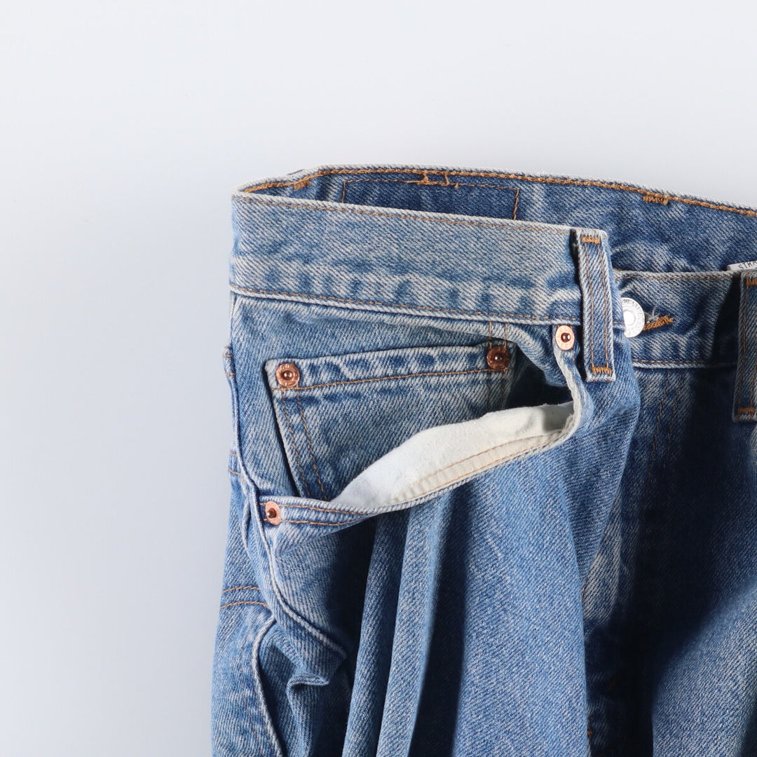 00'S Levi's 505 REGULAR FIT STRAIGHT LEG tapered denim pants for men, size w31 cotton blue type Vintage Second Hand