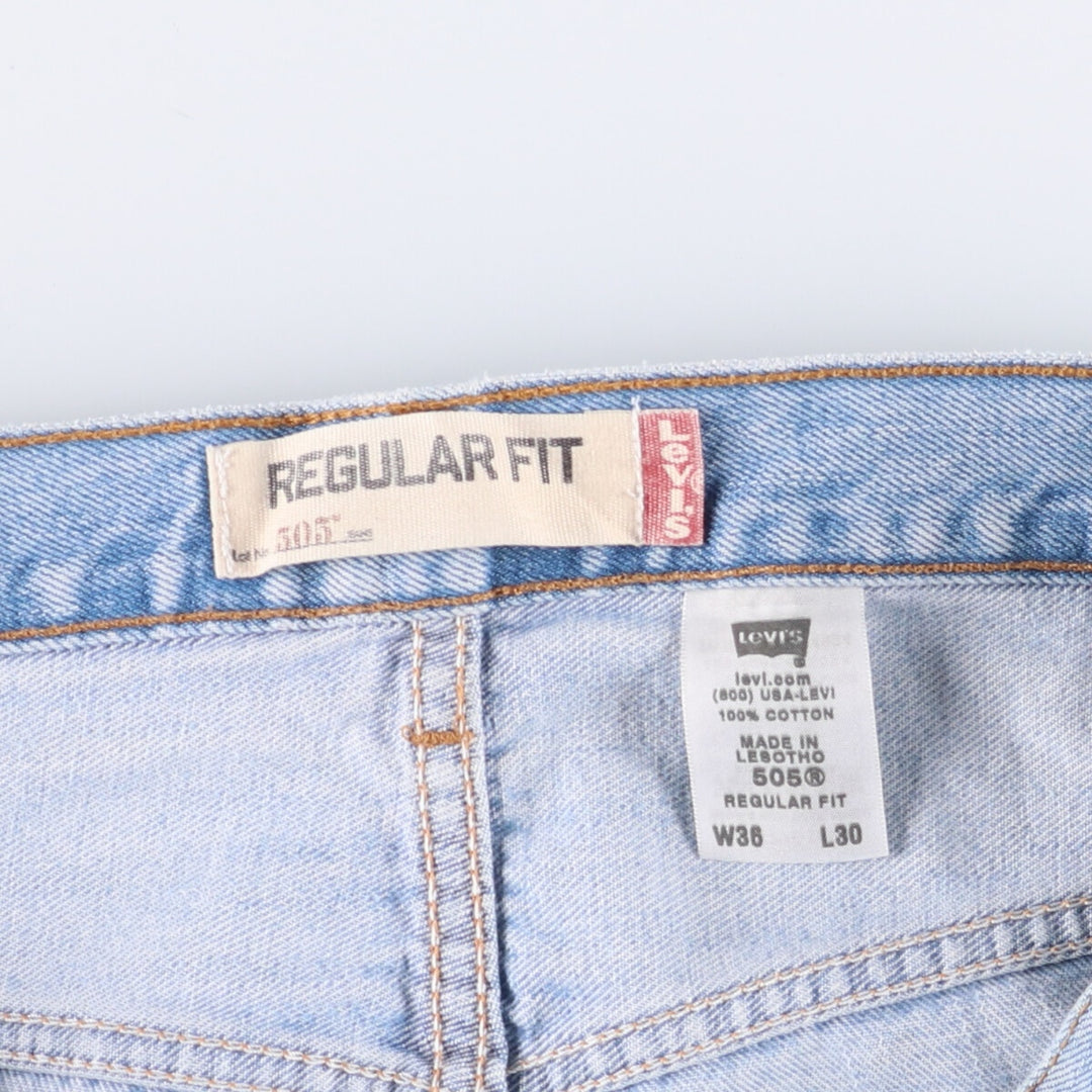 00'S Levi's 505 REGULAR FIT tapered denim pants for men, size w36 cotton Blue type light blue Vintage Second Hand