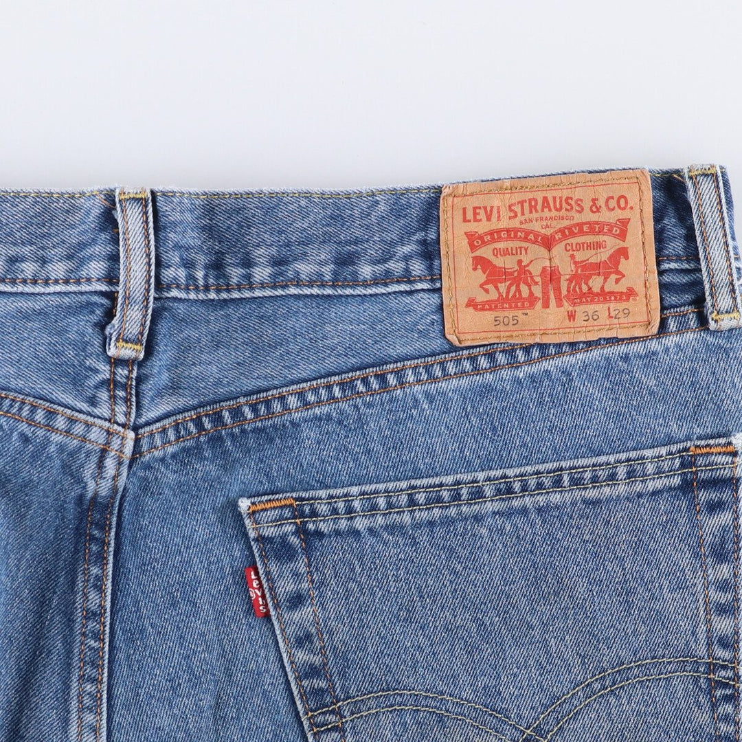 Levi's 505 tapered denim pants for men, size w37 cotton blue type Vintage Second Hand