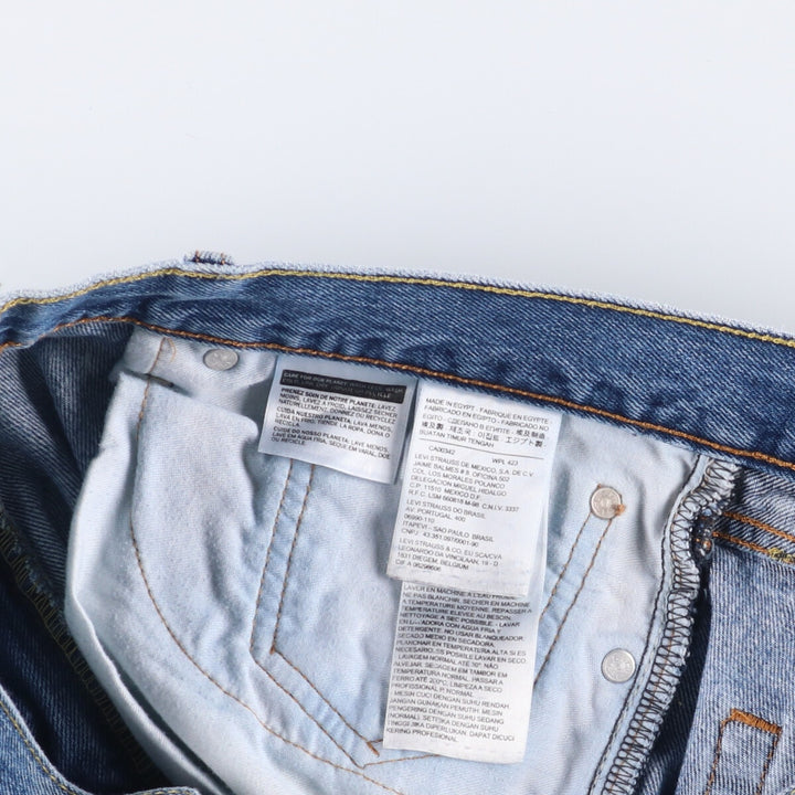 Levi's 505 tapered denim pants for men, size w37 cotton blue type Vintage Second Hand