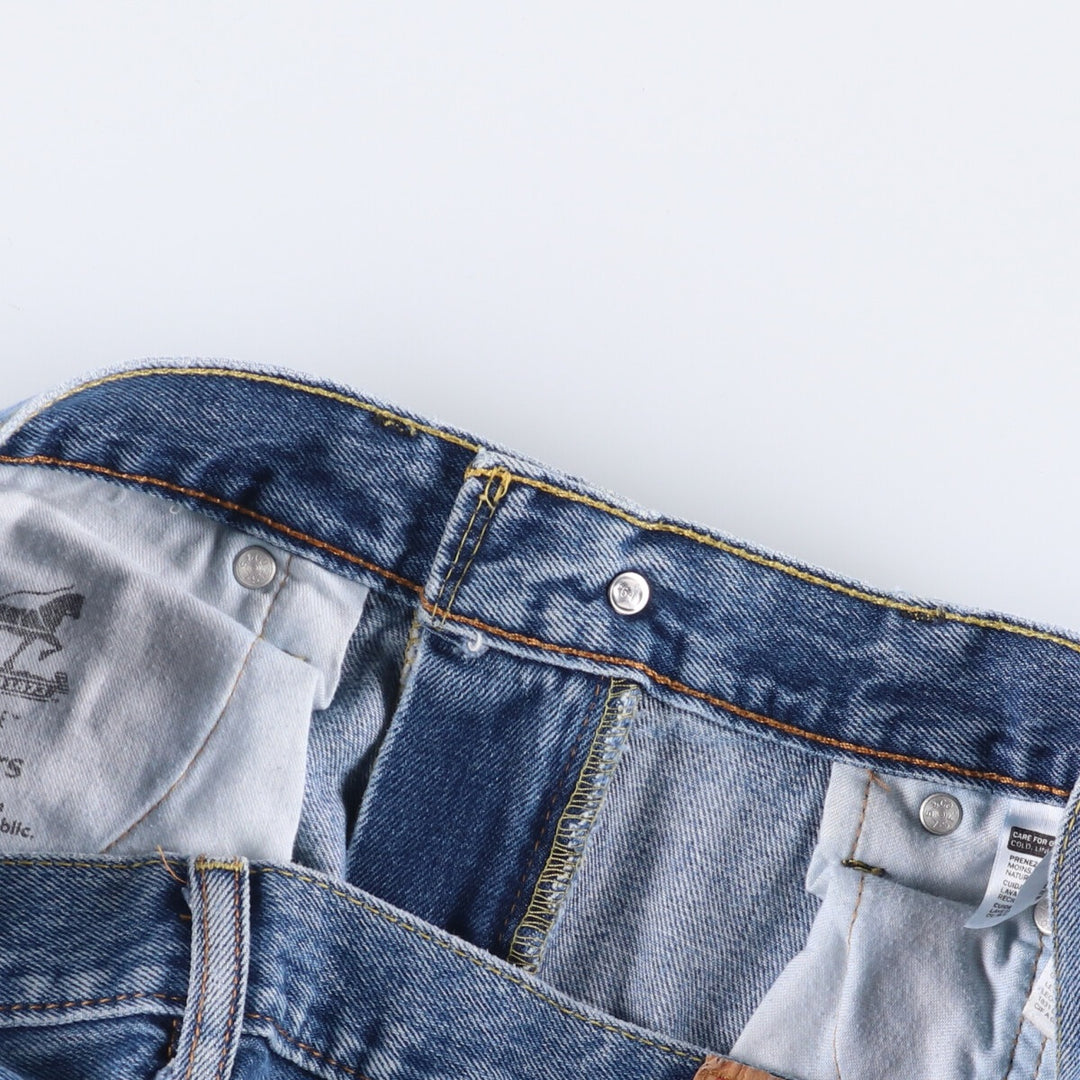 Levi's 505 tapered denim pants for men, size w37 cotton blue type Vintage Second Hand