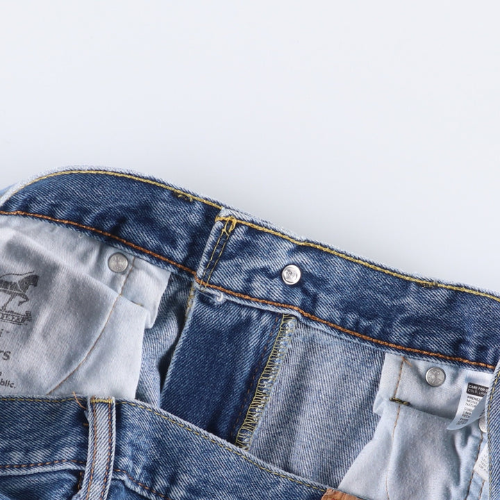 Levi's 505 tapered denim pants for men, size w37 cotton blue type Vintage Second Hand
