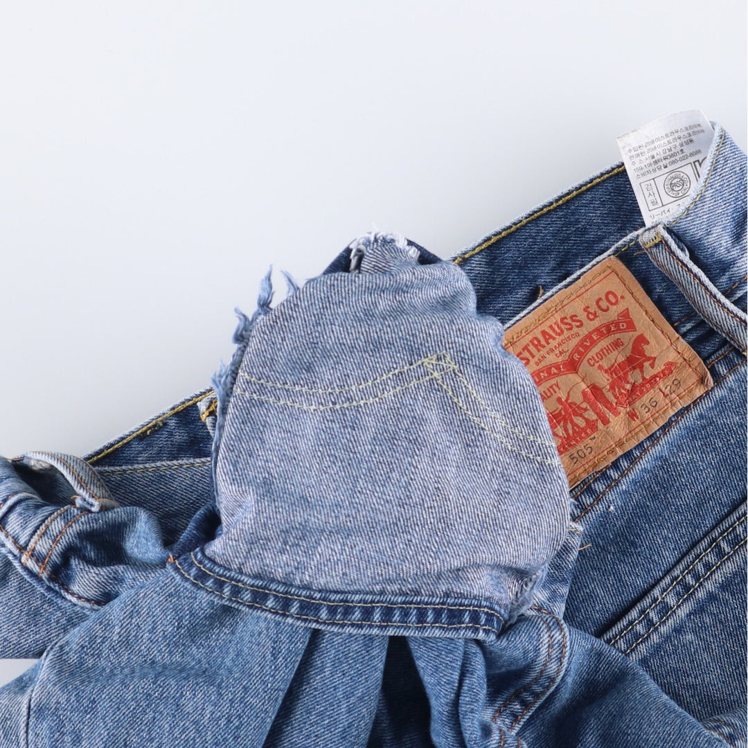 Levi's 505 tapered denim pants for men, size w37 cotton blue type Vintage Second Hand