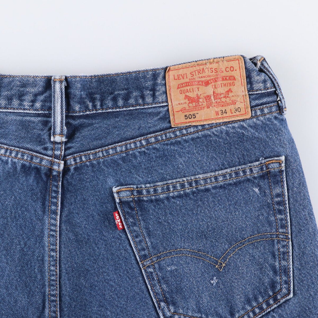 Levi's 505 STRAIGHT FIT tapered denim pants for men, size w36 cotton blue type Vintage Second Hand