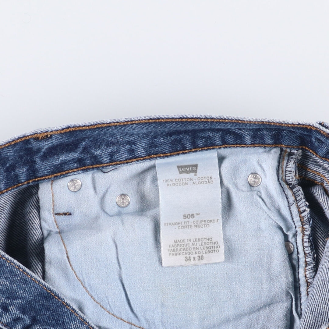 Levi's 505 STRAIGHT FIT tapered denim pants for men, size w36 cotton blue type Vintage Second Hand