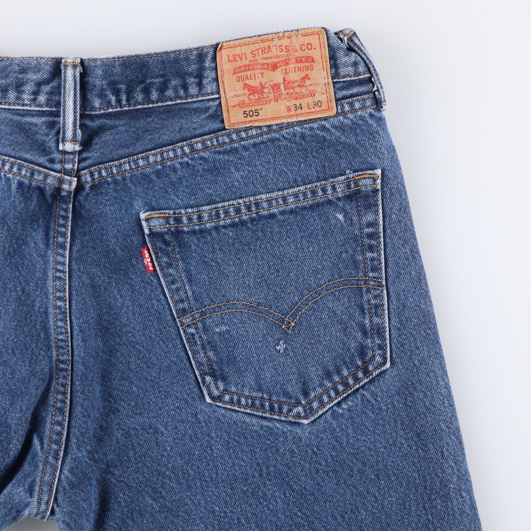 Levi's 505 STRAIGHT FIT tapered denim pants for men, size w36 cotton blue type Vintage Second Hand