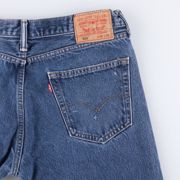 Levi's 505 STRAIGHT FIT tapered denim pants for men, size w36 cotton blue type Vintage Second Hand